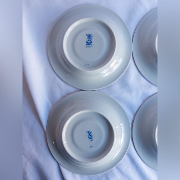 Kalocsa Hungary Handpainted Floral Porcelain Saucers Set of 6 Folk Art Gold Trim - Picture 11 of 12